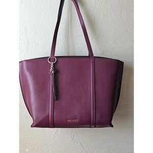 Nine West Burgundy Faux Leather Tote Bag Shoulder Bag Handbag